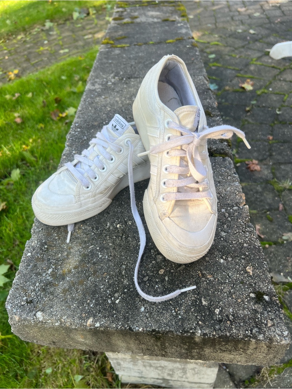 adidas Off-White Low-Top Canvas Sneakers
